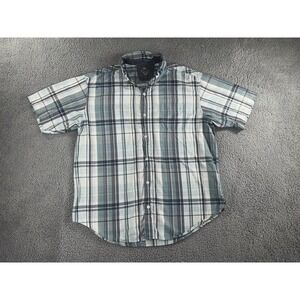 Bob Timberlake Shirt Mens XL Plaid Short‎ Sleeve Button Down Casual